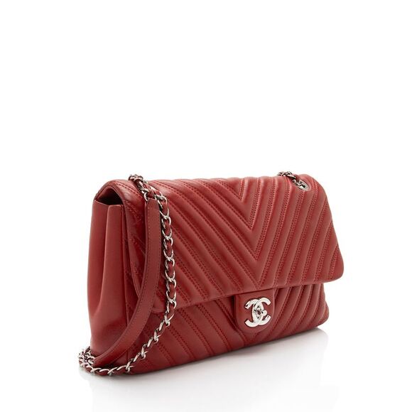 Chanel Chevron Lambskin Classic Jumbo Single Flap Bag - Picture 2 of 15